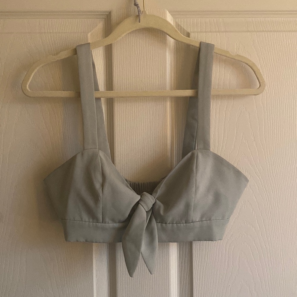 light green super cropped summer top